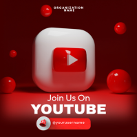 Red Modern & Minimal YouTube Promotion Instagram Post Iphosti le-Instagram template