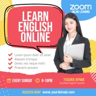 Red Modern & Minimal Zoom Online Classes Instagram Post Square (1:1) template