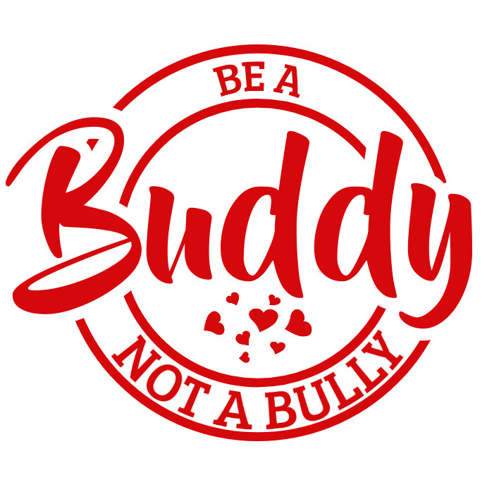 Red Modern & Minimal Be a Buddy Not A Bully I Pos Instagram template