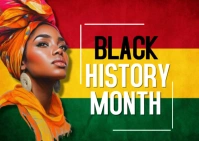 Red Modern & Minimal Black History Month  Postcard template