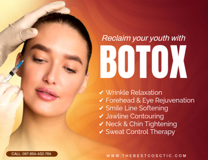 Botox Red Red Modern & Minimal Botox Treatment Promotion Template Flyer (us ...