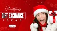 Red Modern & Minimal Christmas Gift Exchange  Youtube Thumbnail template