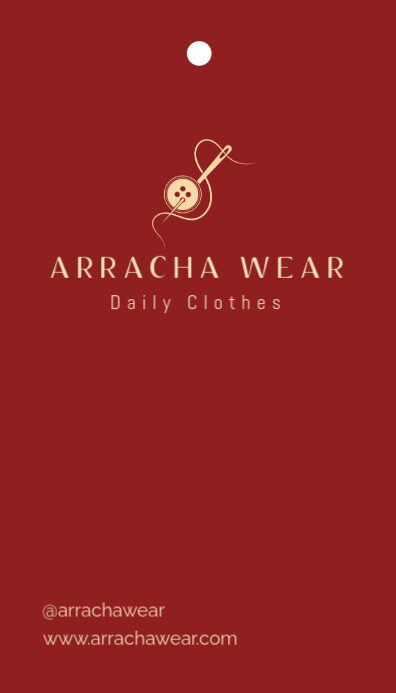 Red Modern & Minimal Hangtag For Clothes, Label Product For Sale And Bussiness Kartu Bisnis 名片 template