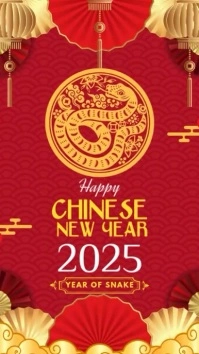 Red Modern & Minimal Happy Chinese New Year Reel Instagram Instagram-Reel template