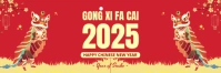 Red Modern & Minimal Happy Chinese New Year Tajuk Twitter template