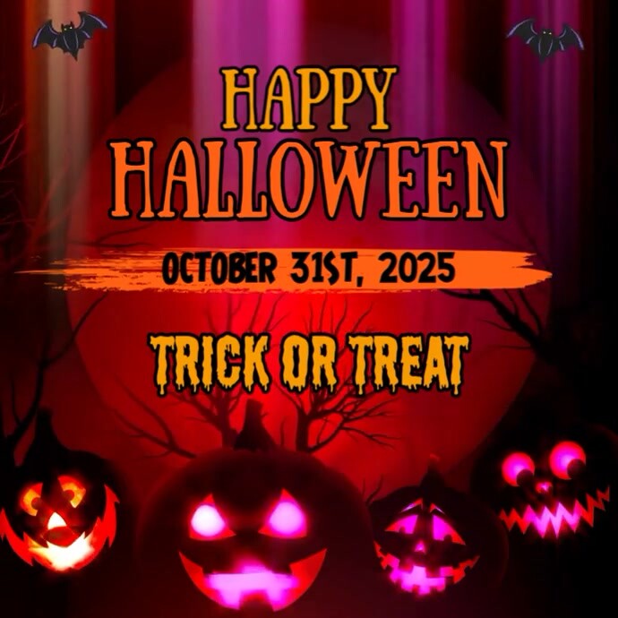 Red Modern & Minimal Happy Halloween Pos Instagram Template | PosterMyWall