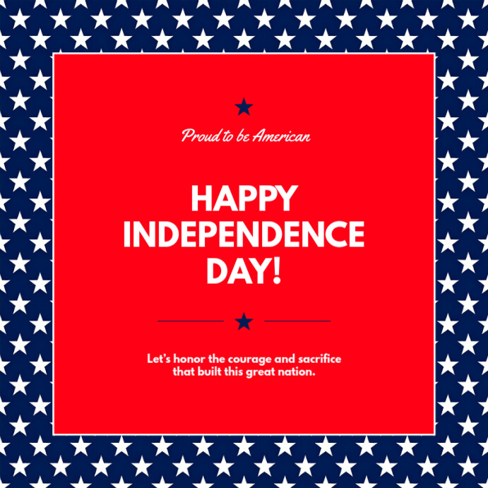 Red Modern & Minimal Happy Independence Day Instagram Post template