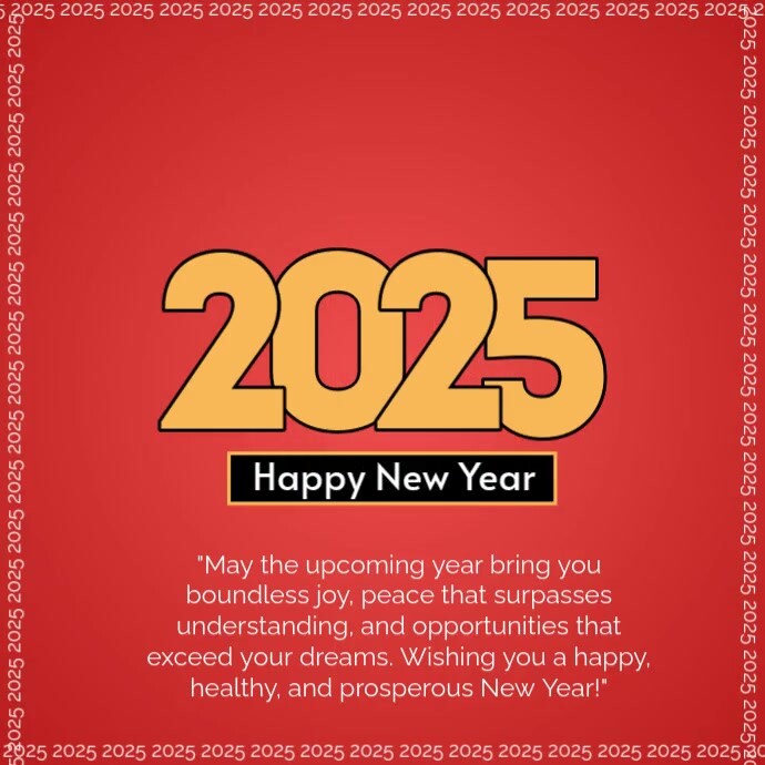 Red Modern & Minimal Happy New Year 2025 Instagram Post template