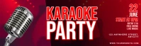 Red Modern & Minimal Karaoke Party Tajuk Twit Twitter 标题 template