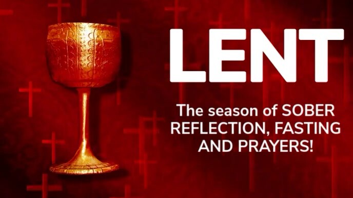Red Modern & Minimal Lenten Season Digital Display (16:9) template