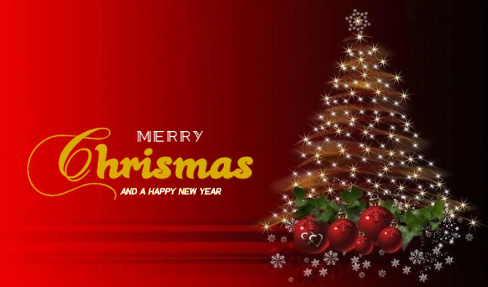 Red Modern & Minimal Merry Christmas  Tag template