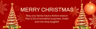 Red Modern & Minimal Merry Christmas Wishes Template Linkedin Background Image
