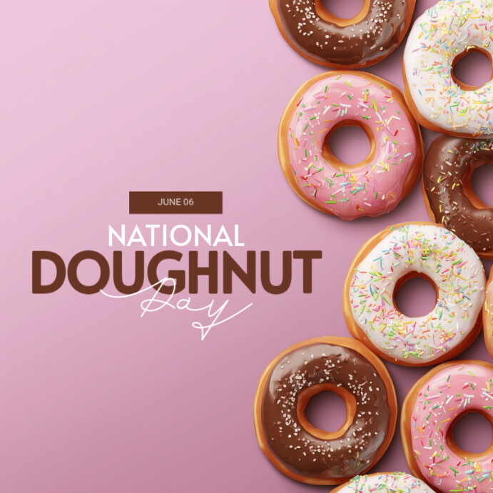 Red Modern & Minimal National Doughnut Day Instagram Post template