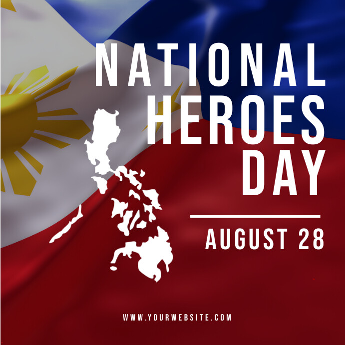 Red Modern & Minimal National Heroes Day  Ins Instagram 帖子 template