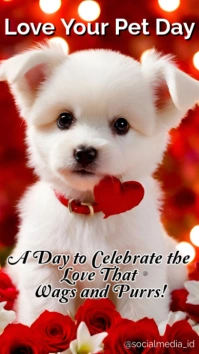 Red Modern & Minimal National Love Your Pet Day Instagram Story template