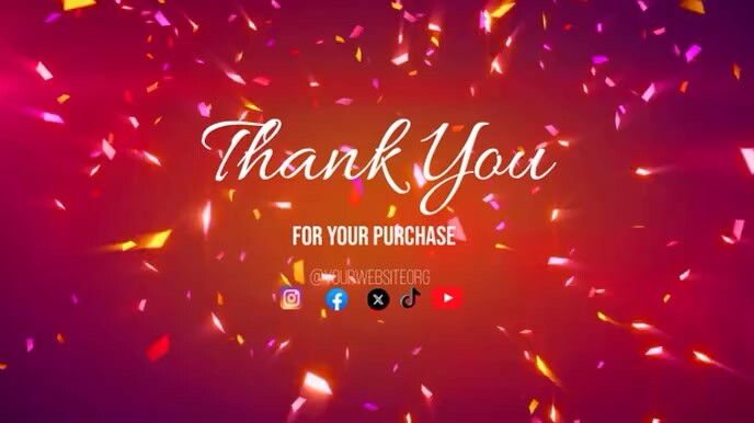 Red Modern & Minimal Thank You  Digital Displ template