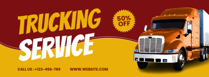 Red Modern & Minimal Trucking Service Foto Sampul Facebook template