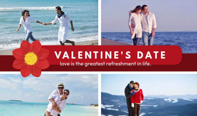 Red Modern & Minimal Valentine's Date Tag 标记 template