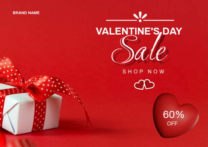 Red Modern & Minimal Valentine's Day  A4 Flyer template
