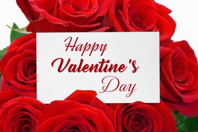 Red Modern & Minimal Valentine's Day Flag template
