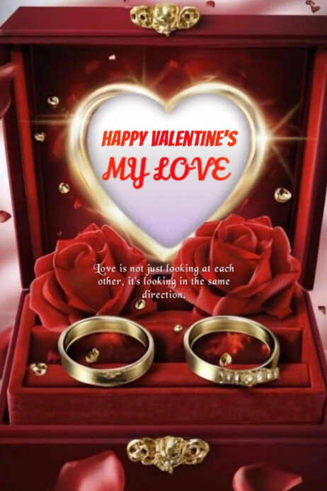 Red Modern & Minimal Valentine's Day Poster template