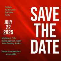 Red modern invitation Instagram Post template