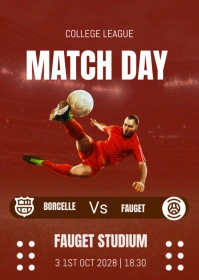 Red Modern Match Day Advert template A6