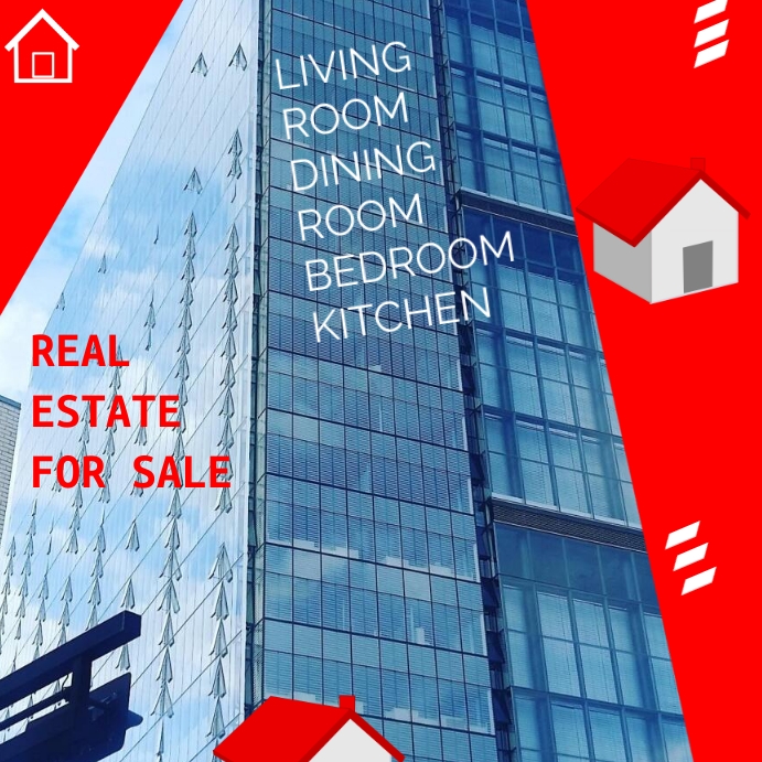 Red Modern Real Estate Instagram post Template | PosterMyWall