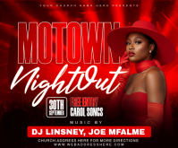 Red Motown Night Out Medium Rectangle Mellemstort rektangel template