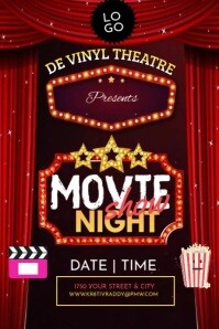 Red  Movie Night Show Poster template