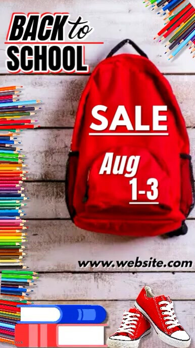 Red Multi Color Maximalist Back to School Sale IG Reel template