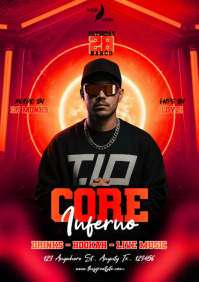 Red Music Core Inferno Event A4 template
