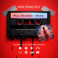 Red Music Release Square Video template