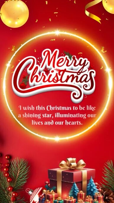 Copy of Red Néon Merry Christmas Reel Do Instagram | PosterMyWall