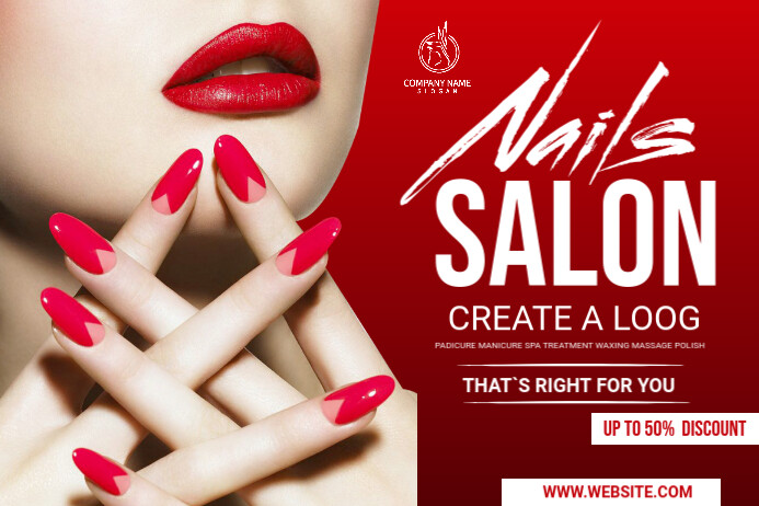 Red Nail Salon Poster Template | PosterMyWall