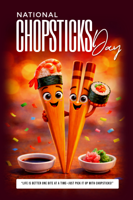 Modèle Red National Chopsticks Day Poster | PosterMyWall