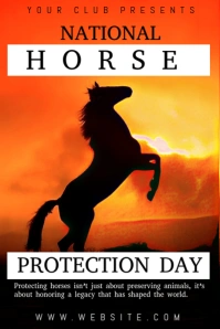 Red National Horse Protection Day  Pinterest Graphic template
