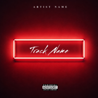 Red Neon Album Cover Album Cover Portada de Álbum template