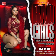 Red Neon Bad Girls Vibes Party Flyer Instagram Post template