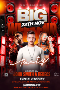 Black Weekend Party Banner 4' × 6' Template
