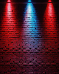 Red Neon Brick Wall Spotlight Stage Instagram Portrait template