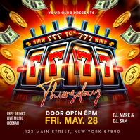 Red Neon Casino Club Event Instagram Post template