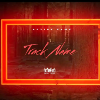 Red Neon Cd Mixtape Album Cover  Album Cover template