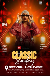 Red Neon Classic Music Event Pinterest Graphic Video Pinterest-grafik template