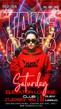 红色 Club Event История на Instagram Template