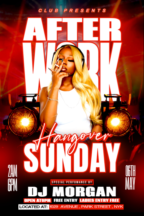 Red Neon Club Event Poster Template | PosterMyWall