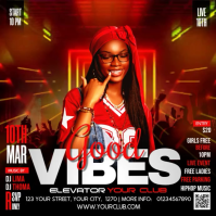 Red Neon Club Event Promotion Instagram Post Video template