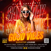 Red Neon Club Event Square Video template