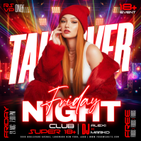 Red Club Night Event Post Instagram Template