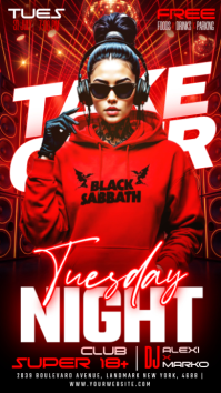 Rood Club Night Event Historia de Instagram Template